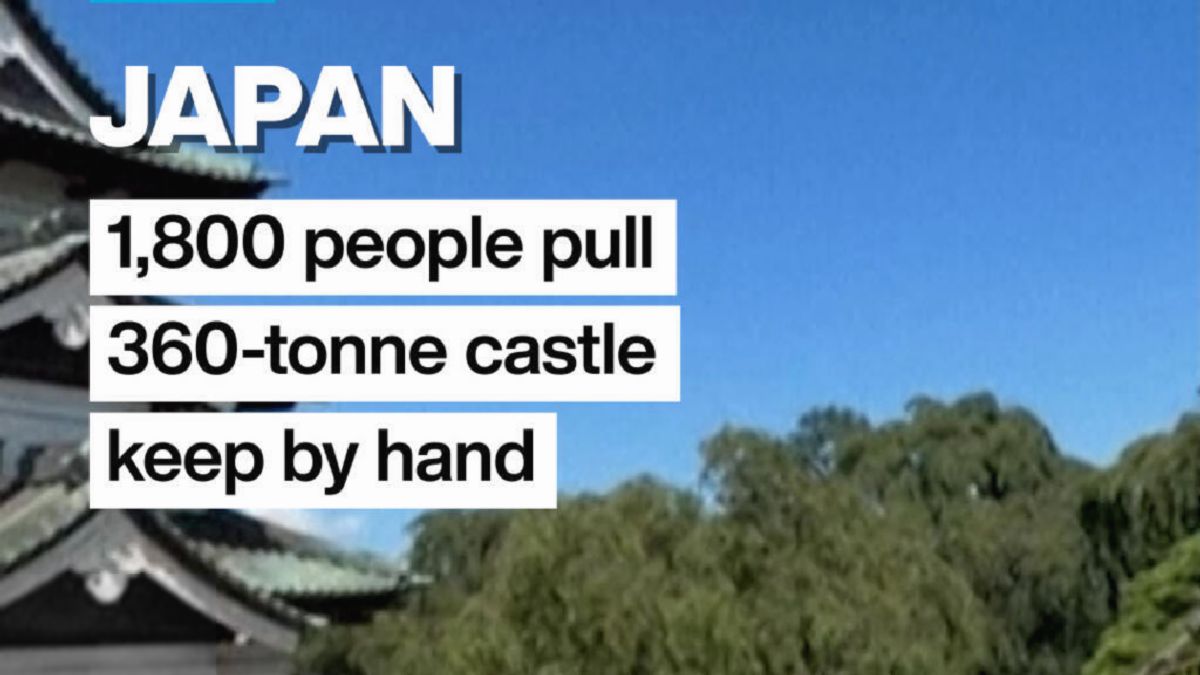 Jepang — 1.800 Warga Tarik Menara Kastil Hirosaki Seberat 360 Ton